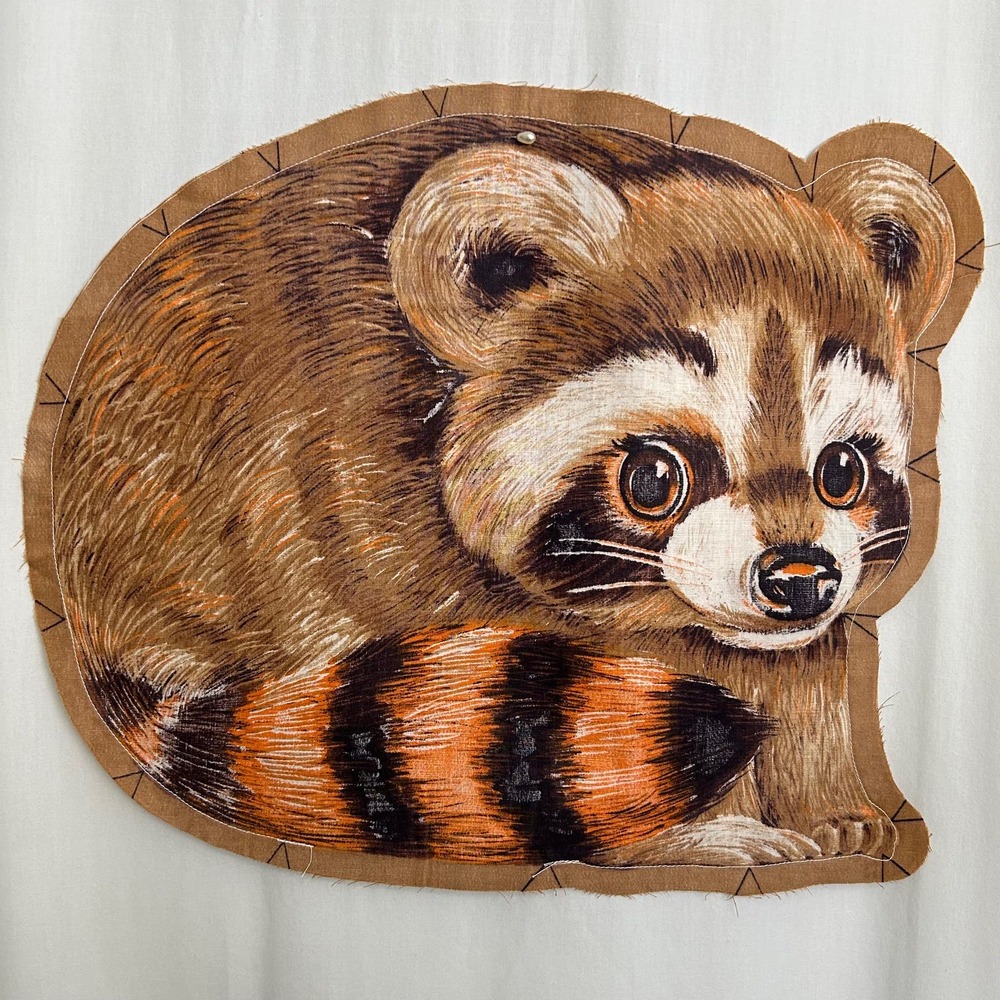 Vintage Raccoon‎ Plush Unfinshed Project Complete HTF